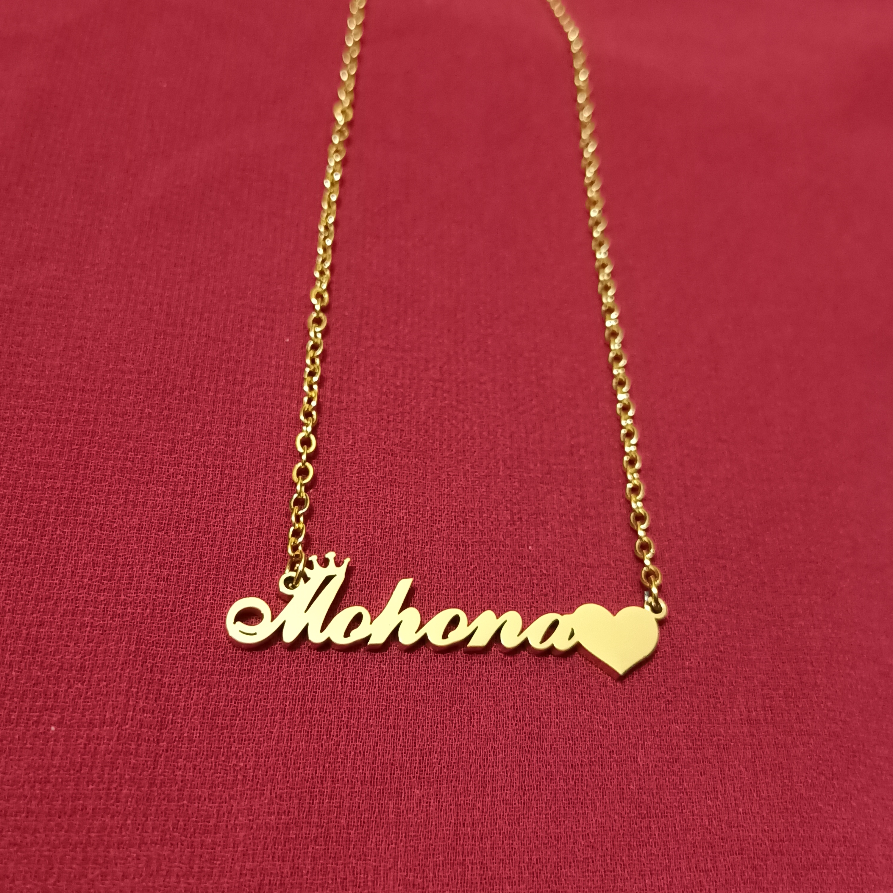 Nababali Gold " Mohona" Style Name Necklace Gifts For Her