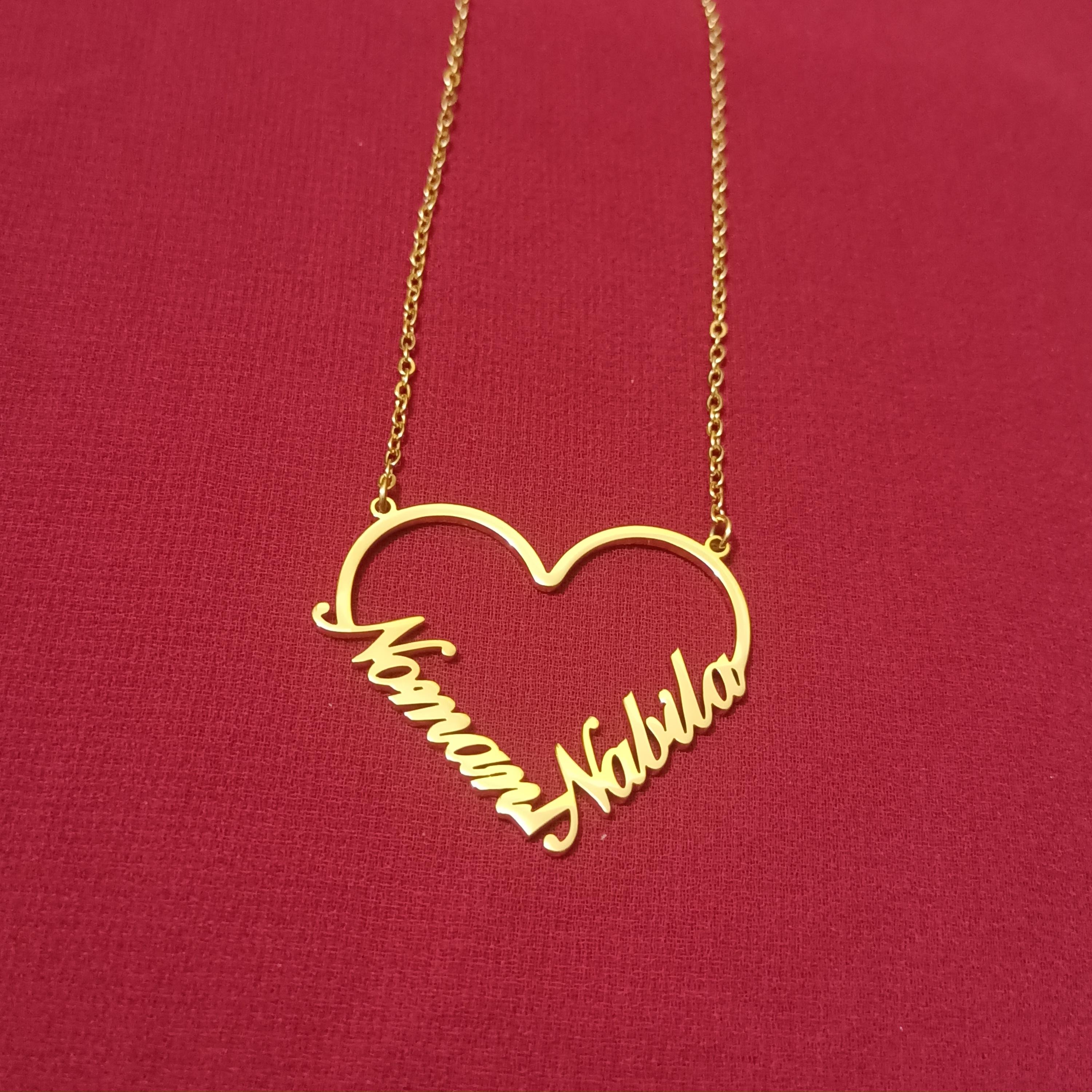 Nababali Gold " Noman Nabila " Style Name Necklace Gifts For Her